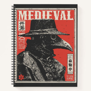 Carnet Médecin de la peste en rouge Horreur médiévale g