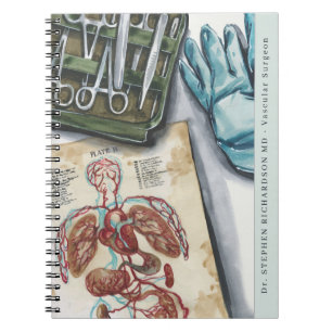 Carnet Médecin médical Surgeon Watercolor monogram