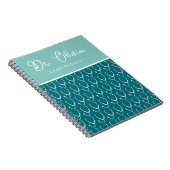 Carnet Médecin Motif de stéthoscope Turquoise personnalis (Côté Droit)