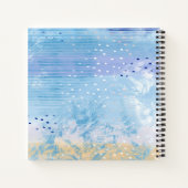 Carnet Média mixte Abstrait bleu turquoise jaune (Dos)