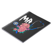 Carnet Medical Assistant Nurse Flower Stethoscope Floral (Côté gauche)