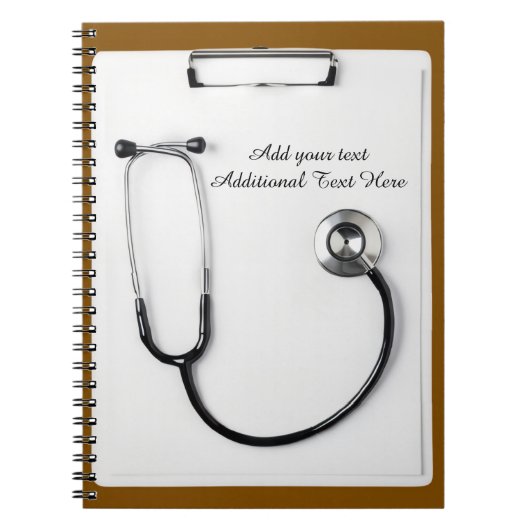 Carnet Medical Brown Stethoscope Logo clipboard (Devant)