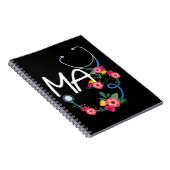 Carnet Médicale Assistant Hôpital Stethoscope Floral Wrea (Côté Droit)