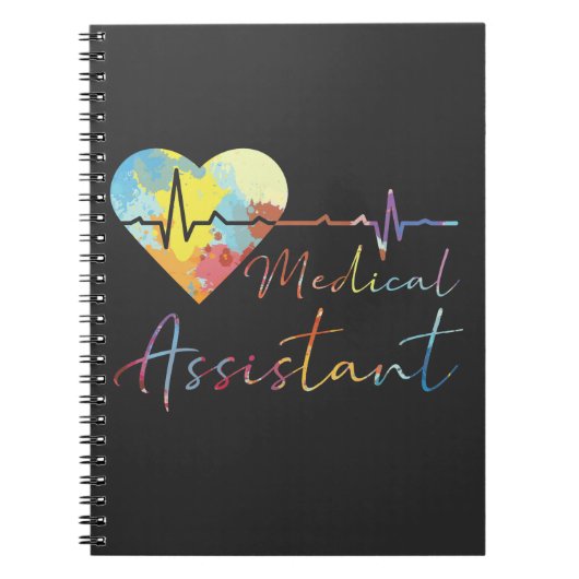 Carnet Médicale Assistant Hospital EKG Pulse Aquarelle (Devant)