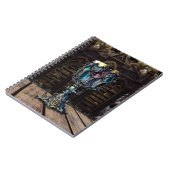 Carnet Médiéval gothique violet bleu Gobelet bibliothèque (Côté gauche)