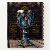 Carnet Médiéval gothique violet bleu Gobelet bibliothèque (Dos)