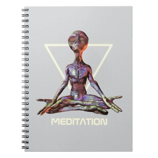 Carnet Méditation. Alien en pose tranquille (Devant)