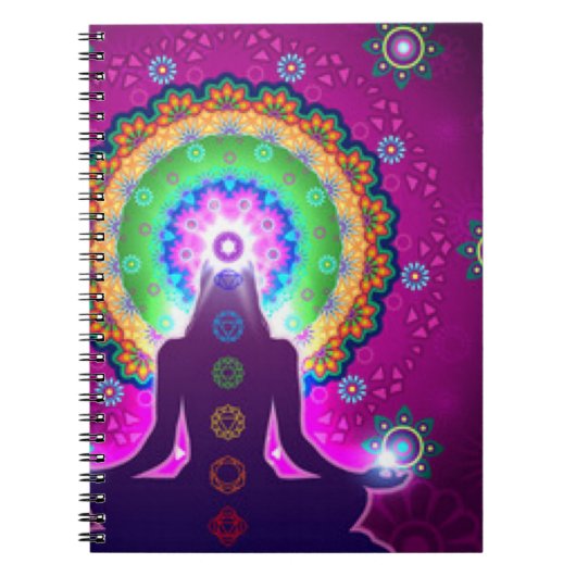 Carnet Méditation de Chakra Conception de motifs floraux (Devant)