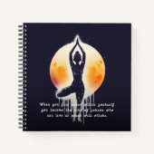 Carnet Méditation Yoga Instructeur Arbre Pose Pleine lune (Devant)