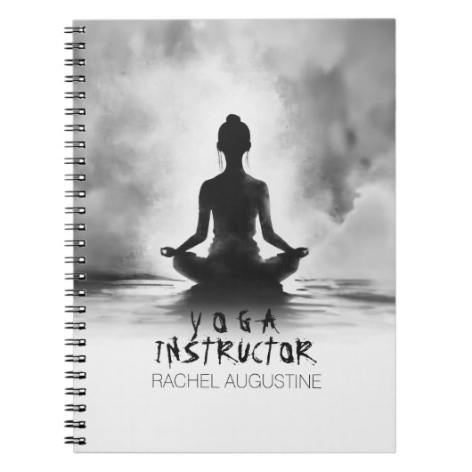 Carnet Méditation Yoga Instructeur Lotus Pose Peinture à (Devant)