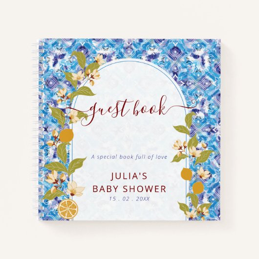 Carnet Mediterranean Lemon Amalfi Coast Baby Shower (Devant)
