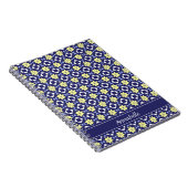 Carnet Méditerranée Bleu Bleu Floral Carrelage Nom du Mot (Côté Droit)