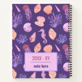 Carnet Méduse océanique et coquillages violets (Dos)