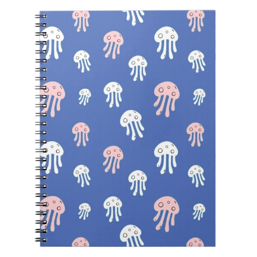 Carnet Méduses sur fond bleu (Devant)
