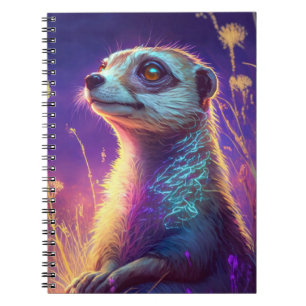 Carnet Meerkat Animal Portrait Peinture Faune En Plein Ai