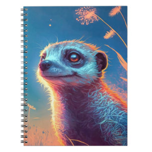 Carnet Meerkat Animal Portrait Peinture Faune En Plein Ai