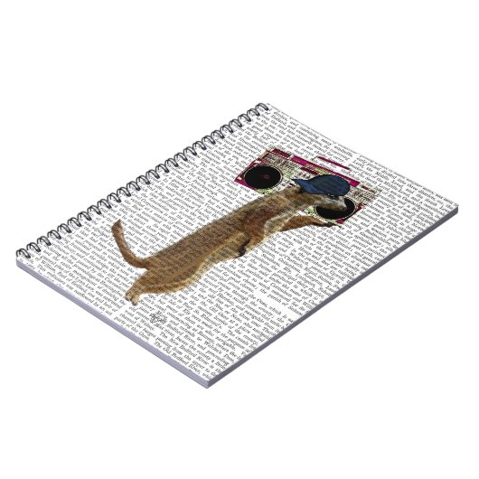Carnet Meerkat avec Boom Box Ghetto Blaster 2 (Côté gauche)