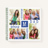 Carnet Meilleur Bonus Papa Ever 4 Photo Collage Monogramm (Devant)
