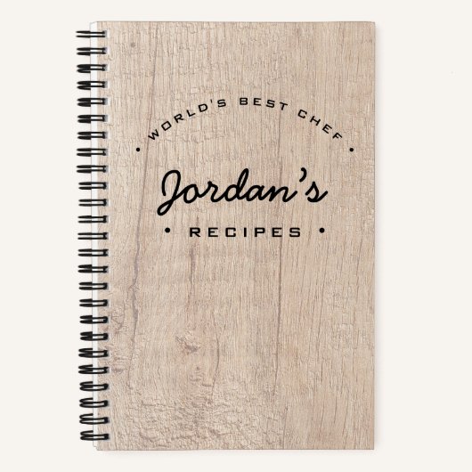 Carnet Meilleur chef du monde Recette Bois planche Person (Recto)