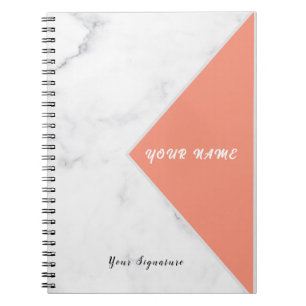 Carnet Meilleur design personnalisé nom marbre blanc