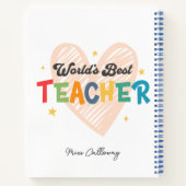 Carnet Meilleur enseignant du monde personnalisé (Dos)