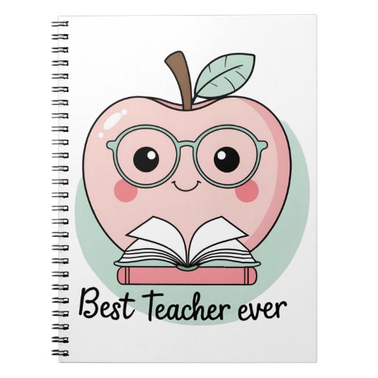 Carnet Meilleur Enseignant jamais Apple Design (Devant)