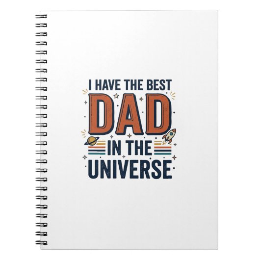 Carnet Meilleur papa de l'univers conception vectorielle (Devant)