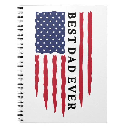 Carnet Meilleur Papa Ever Drapeau Américain (Devant)