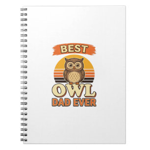Carnet Meilleur papa hibou jamais design de t-shirt gravu