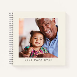 Carnet Meilleur Papa Personnalisé Photo Simple Grand-Père