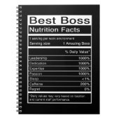 Carnet Meilleur Patron Informations Nutritionnelles Citat (Devant)