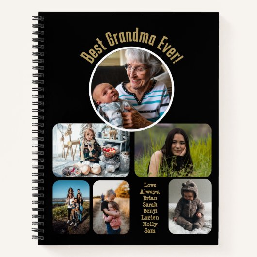 Carnet Meilleure grand-mère jamais ! Collage de photos (Devant)