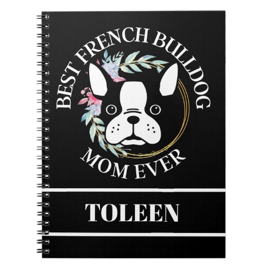 Carnet Meilleure maman Bulldog française personnalisée (Devant)