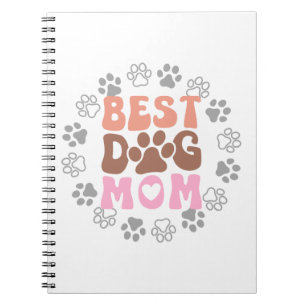 Carnet Meilleure maman chien avec Empreintes de pattes