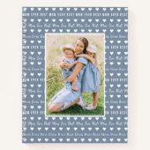 Carnet Meilleure maman Jamais Coeurs Bleus Photo (Devant)