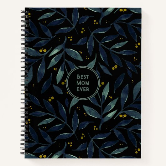 Carnet Meilleure maman jamais élégantes branches florales (Devant)