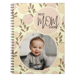Carnet Meilleure maman Jamais Floral Motif Photo