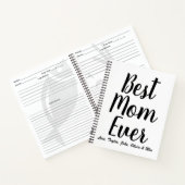 Carnet Meilleure maman Jamais noir blanc recette de scrip (Intérieur)