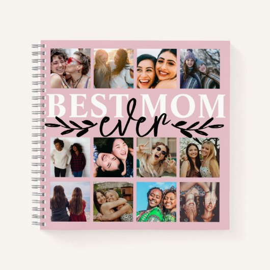 Carnet Meilleure maman Jour Blush Pink Photo Collage (Devant)