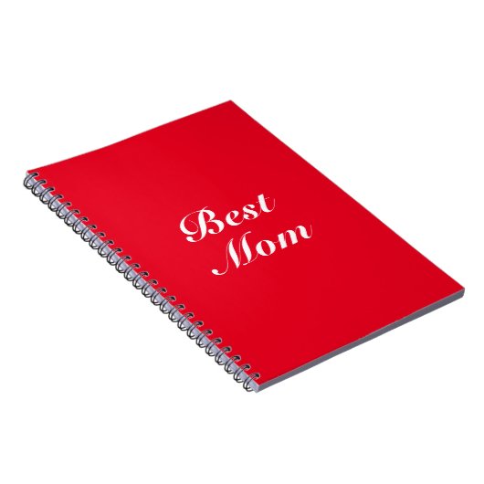 Carnet Meilleure maman rouge blanc élégant script classiq (Côté Droit)