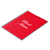 Carnet Meilleure maman rouge blanc élégant script classiq (Côté gauche)