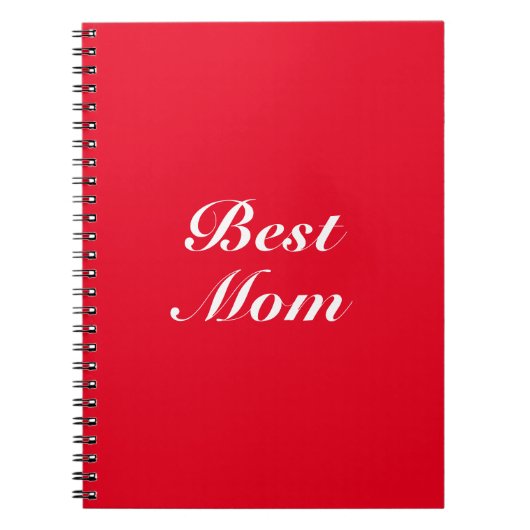 Carnet Meilleure maman rouge blanc élégant script classiq (Devant)