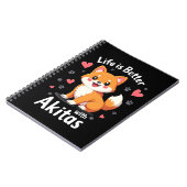Carnet Meilleure vie avec Akita Débardeur (Côté gauche)