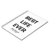 Carnet Meilleure vie jamais Baptême noir et blanc (Côté gauche)