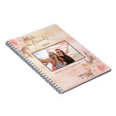 Carnet Meilleures amies photo pampas rose doré floral (Côté Droit)