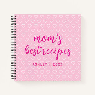 Carnet Meilleures recettes de Maman mignonne Motif Coeur 
