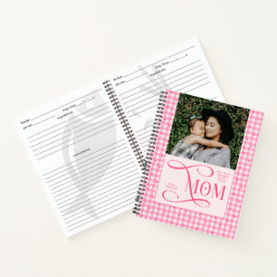 Carnet Meilleures Recettes Maman Photo Rose Cœur Carreaux