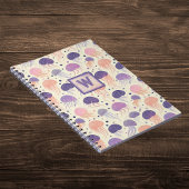 Carnet Mélange de méduse pastel violet et monogramme oran