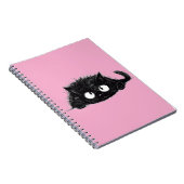 Carnet Mélange dessin de chat noir (Bkgrd rose) (Côté Droit)