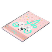 Carnet Mélange Moutons & Étoiles Nom et Monogramme initia (Côté gauche)